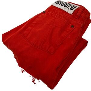 Ragged Jeans Red Denim‎ Jeans Womens Size 26 High Waist Distressed Retro
